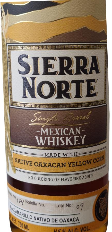 Sierra Norte Mexican Yellow Corn Whiskey 750 ml