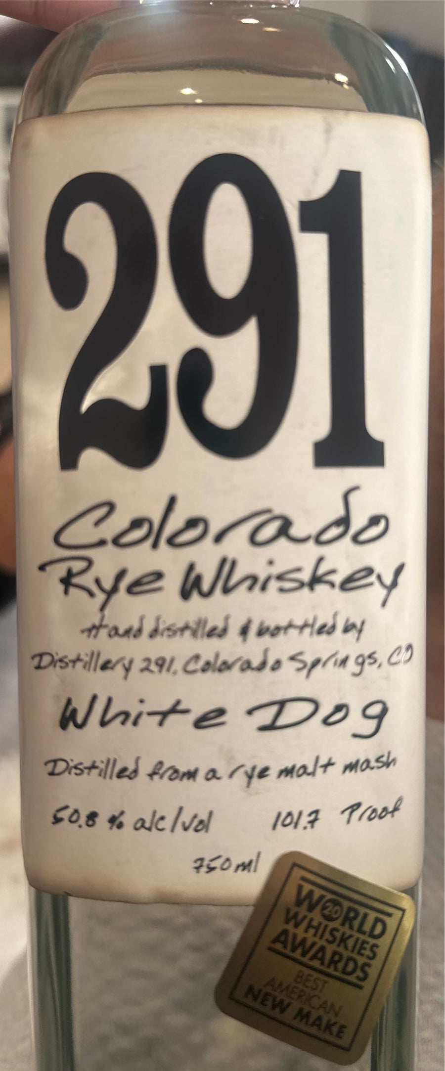 291 Colorado White Dog Rye Whiskey 750ml
