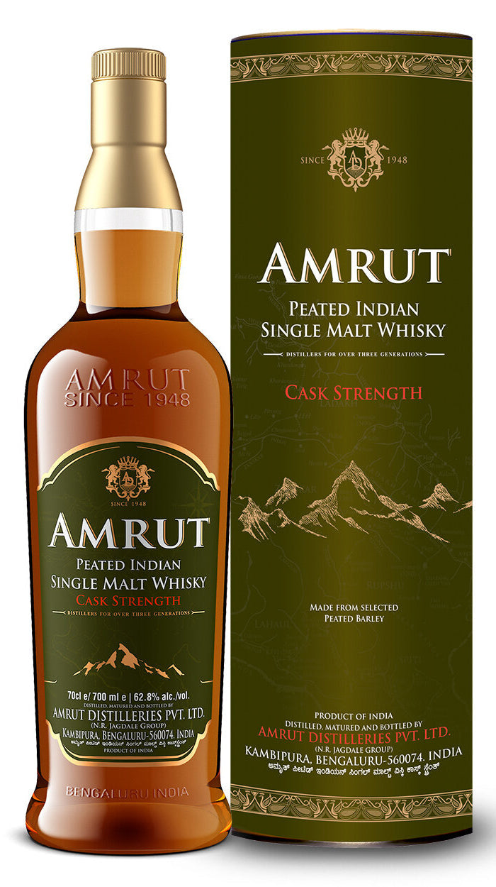 AMRUT Peated Indian Single Malt Whiskey CASK  STRENGTH 750 ml