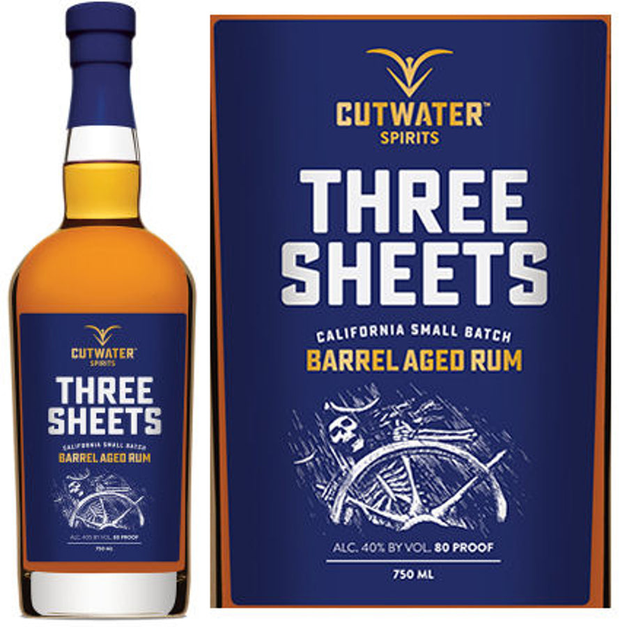 Cutwater Three Sheets Rum Barrel aged Rum 80 Proof 750 ml