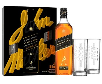 Johnnie Walker Scotch Blended Black Label Gft PK W/ Highball Glass 750ml